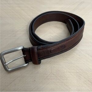 Columbia Brown Genuine Leather Belt Size 34 Causal